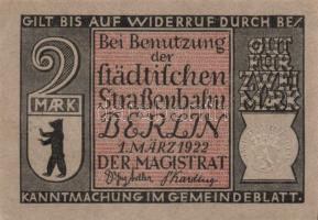 Német Birodalom/Weimari Köztársaság/ Berlin 1922. 2M(10x) 10klf db, teljes sor T:I