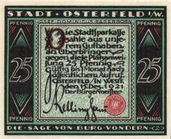 Német Birodalom/Weimari Köztársaság/ Osterfeld 1921. 25Pf(3x) + 50Pf(3x) + 75Pf(3x) + 100Pf összesen 10klf db, teljes sor T:I