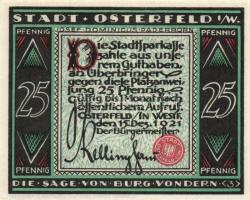 Német Birodalom/Weimari Köztársaság/ Osterfeld 1921. 25Pf(3x) + 50Pf(3x) + 75Pf(3x) + 100Pf összesen...