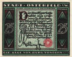 Német Birodalom/Weimari Köztársaság/ Osterfeld 1921. 25Pf(3x) + 50Pf(3x) + 75Pf(3x) + 100Pf összesen...