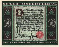 Német Birodalom/Weimari Köztársaság/ Osterfeld 1921. 25Pf(3x) + 50Pf(3x) + 75Pf(3x) + 100Pf összesen...
