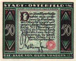 Német Birodalom/Weimari Köztársaság/ Osterfeld 1921. 25Pf(3x) + 50Pf(3x) + 75Pf(3x) + 100Pf összesen...