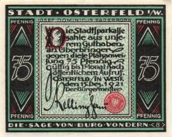Német Birodalom/Weimari Köztársaság/ Osterfeld 1921. 25Pf(3x) + 50Pf(3x) + 75Pf(3x) + 100Pf összesen...