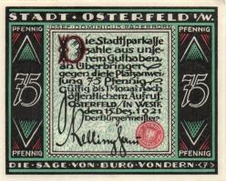 Német Birodalom/Weimari Köztársaság/ Osterfeld 1921. 25Pf(3x) + 50Pf(3x) + 75Pf(3x) + 100Pf összesen...