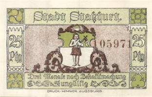 Német Birodalom/Weimari Köztársaság/ Stassfurt 1921. 25Pf(6x) + 50Pf(6x) összesen 12klf db, teljes s...