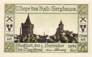 Német Birodalom/Weimari Köztársaság/ Stassfurt 1921. 25Pf(6x) + 50Pf(6x) összesen 12klf db, teljes s...