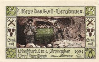 Német Birodalom/Weimari Köztársaság/ Stassfurt 1921. 25Pf(6x) + 50Pf(6x) összesen 12klf db, teljes s...