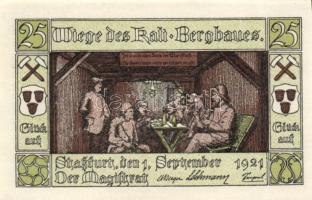 Német Birodalom/Weimari Köztársaság/ Stassfurt 1921. 25Pf(6x) + 50Pf(6x) összesen 12klf db, teljes s...