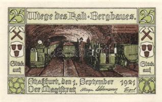 Német Birodalom/Weimari Köztársaság/ Stassfurt 1921. 25Pf(6x) + 50Pf(6x) összesen 12klf db, teljes s...