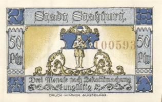 Német Birodalom/Weimari Köztársaság/ Stassfurt 1921. 25Pf(6x) + 50Pf(6x) összesen 12klf db, teljes s...