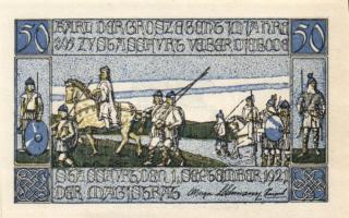 Német Birodalom/Weimari Köztársaság/ Stassfurt 1921. 25Pf(6x) + 50Pf(6x) összesen 12klf db, teljes s...