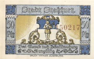 Német Birodalom/Weimari Köztársaság/ Stassfurt 1921. 25Pf(6x) + 50Pf(6x) összesen 12klf db, teljes s...