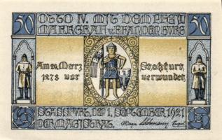 Német Birodalom/Weimari Köztársaság/ Stassfurt 1921. 25Pf(6x) + 50Pf(6x) összesen 12klf db, teljes s...