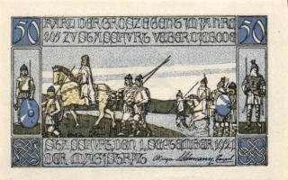 Német Birodalom/Weimari Köztársaság/ Stassfurt 1921. 25Pf(6x) + 50Pf(6x) összesen 12klf db, teljes s...