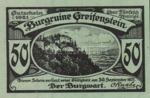 Német Birodalom/Weimari Köztársaság/ Greiffenberg 1921. 50Pf(6x) 6klf db, teljes sor T:I