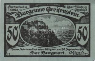 Német Birodalom/Weimari Köztársaság/ Greiffenberg 1921. 50Pf(6x) 6klf db, teljes sor T:I