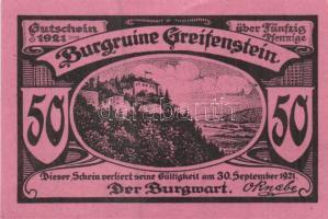 Német Birodalom/Weimari Köztársaság/ Greiffenberg 1921. 50Pf(6x) 6klf db, teljes sor T:I