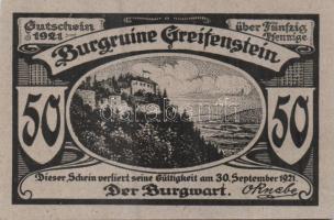 Német Birodalom/Weimari Köztársaság/ Greiffenberg 1921. 50Pf(6x) 6klf db, teljes sor T:I