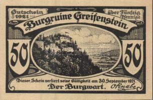 Német Birodalom/Weimari Köztársaság/ Greiffenberg 1921. 50Pf(6x) 6klf db, teljes sor T:I