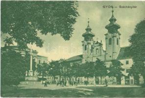 1910 Győr, Széchenyi tér, üzletek, Győri Lloyd, templom. 14668 A