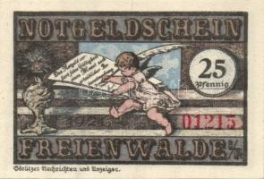 Német Birodalom/Weimari Köztársaság/ Freienwalde 1921. 25Pf +  50Pf + 75Pf 3klf db, teljes sor T:I