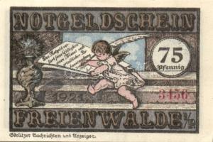 Német Birodalom/Weimari Köztársaság/ Freienwalde 1921. 25Pf +  50Pf + 75Pf 3klf db, teljes sor T:I