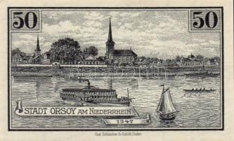 Német Birodalom/Weimari Köztársaság/ Orsoy 1921.  10Pf + 25Pf +  50Pf + 1M 4klf db, teljes sor T:I