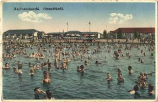 1931 Hajdúszoboszló, Strandfürdő, fürdőzők. Foto Petrányi. Balogh Kálmán kiadása (EB)