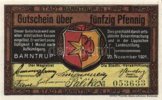 Német Birodalom/Weimari Köztársaság/ Barntrup 1921. 50Pf(2x) + 1M(2x) 4klf db, teljes sor T:I