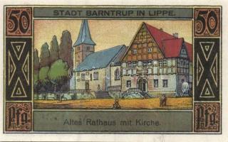 Német Birodalom/Weimari Köztársaság/ Barntrup 1921. 50Pf(2x) + 1M(2x) 4klf db, teljes sor T:I