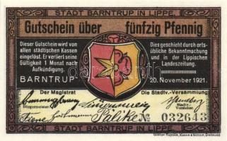 Német Birodalom/Weimari Köztársaság/ Barntrup 1921. 50Pf(2x) + 1M(2x) 4klf db, teljes sor T:I