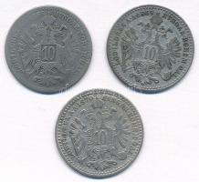 Ausztria 1868-1870. 10kr Ag "Ferenc József" (3xklf) T:2-,3
Austria 1868-1870. 10 Kreuzer ...