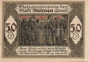 Német Birodalom/Weimari Köztársaság/ Dülmen 1921. 50Pf + 75Pf + 1M + 1,5M + 2M + 2,5M összesen 6klf db, teljes sor T:I