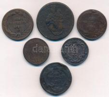 6db-os vegyes magyar és osztrák rézpénz tétel, közte 1765PH-KM Poltúra "Mária Terézia", Au...