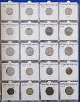 80db-os vegyes magyar és osztrák fémpénz tétel "Kronen" albumban, benne sok Heller érmével...