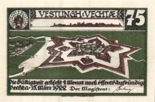 Német Birodalom/Weimari Köztársaság/ Vechta 1922. 25Pf(2x) + 50Pf(2x) + 75Pf összesen 6klf db, telje...