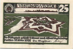 Német Birodalom/Weimari Köztársaság/ Vechta 1922. 25Pf(2x) + 50Pf(2x) + 75Pf összesen 6klf db, telje...