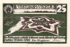 Német Birodalom/Weimari Köztársaság/ Vechta 1922. 25Pf(2x) + 50Pf(2x) + 75Pf összesen 6klf db, telje...