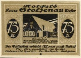 Német Birodalom/Weimari Köztársaság/ Stolzenau 1921. 25Pf + 50Pf(2x) + 75Pf(2X) 5klf db, teljes sor ...