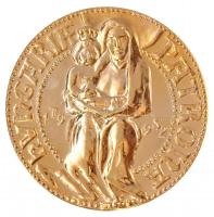 Tóth Sándor (1933-) 1992. "Hungariae Patrona" aranyozott fém emlékérem (65mm) T:1