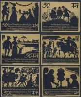 Német Birodalom/Weimari Köztársaság/ Schmiedeberg 1921. 50Pf (6x) 6klf db, teljes sor T:I