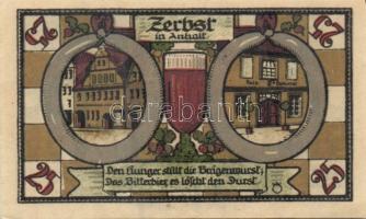 Német Birodalom/Weimari Köztársaság/ Zerbst 1921. 10Pf + 25Pf + 50Pf (6x) + 100Pf 9klf db, teljes so...