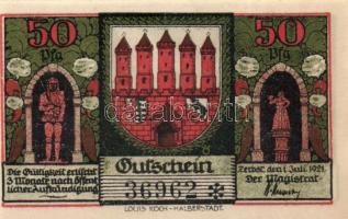 Német Birodalom/Weimari Köztársaság/ Zerbst 1921. 10Pf + 25Pf + 50Pf (6x) + 100Pf 9klf db, teljes so...