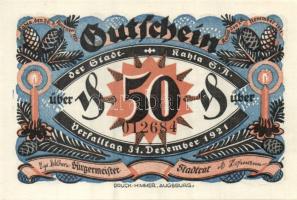 Német Birodalom/Weimari Köztársaság/ Kahla 1921. 50Pf (6x) 6klf db, teljes sor T:I