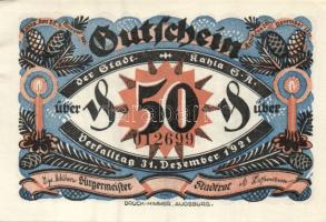 Német Birodalom/Weimari Köztársaság/ Kahla 1921. 50Pf (6x) 6klf db, teljes sor T:I