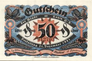 Német Birodalom/Weimari Köztársaság/ Kahla 1921. 50Pf (6x) 6klf db, teljes sor T:I