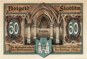 Német Birodalom/Weimari Köztársaság/ Stadtilm 1921. 5Pf + 10Pf + 50Pf (5x) 7klf db, teljes sor T:I