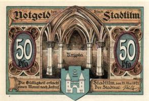 Német Birodalom/Weimari Köztársaság/ Stadtilm 1921. 5Pf + 10Pf + 50Pf (5x) 7klf db, teljes sor T:I