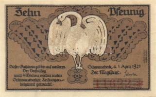 Német Birodalom/Weimari Köztársaság/ Schwanebeck 1921. 10Pf + 25Pf + 50Pf + 75Pf 4klf db, teljes sor...