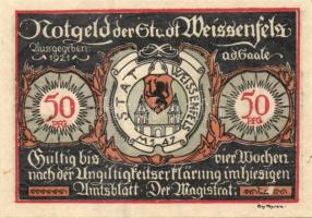 Német Birodalom/Weimari Köztársaság/ Weissenfels 1921. 50Pf (6x) 6klf db, teljes sor T:I